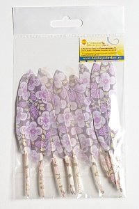 Перья декоративные 15*2,2 см (10 шт) &quot;Цветочек&quot; фиолетовый