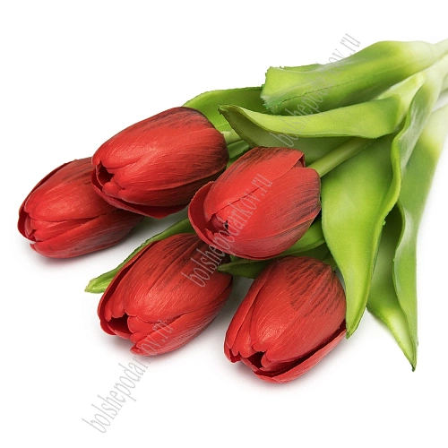 Веточка декоративная &amp;quot;Тюльпан&amp;quot; 32 см (5 шт) SF-8136, красный