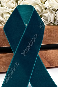 Лента бархатная 3,8 см*10 ярд (SF-5814) темно-синевато-зеленый №65