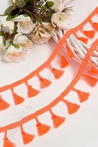 Тесьма с кисточками 15 ярд (SF-2956-1) неоновый оранжевый