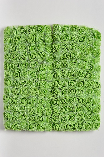 Головки цветков &amp;quot;Розочка&amp;quot; на веточке с сеточкой, 144 шт (SF-043) салатовый