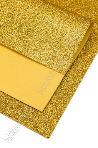 Фоамиран глиттерный А4, 2 мм Premium (10 листов) SF-7840, золото голографик №5002