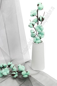 Веточка декоративная 50 см &quot;Хлопок&quot; (SF-1908) аквамарин