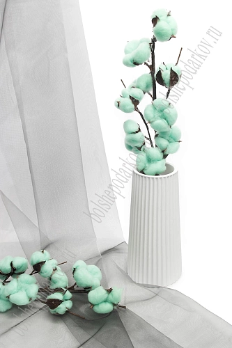 Веточка декоративная 50 см &amp;quot;Хлопок&amp;quot; (SF-1908) аквамарин