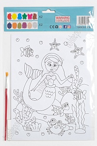 Раскраска с красками 19,5*26 см (2 листа) SF-5666, №2