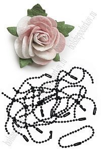 Цепочка шариковая для брелоков 10 см (50 шт) SF-7451, черный №1