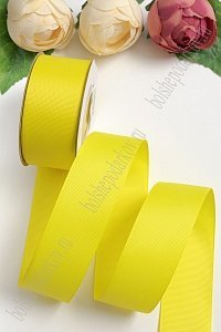 Лента репсовая 4 см*20 ярд "1 сорт" (SF-1349) желтый №15