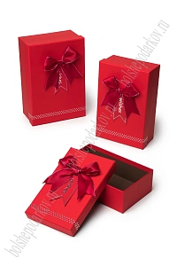 Коробки прямоугольные с бантом 3 в 1, 23*16*10 см, (SF-8227), красный №1
