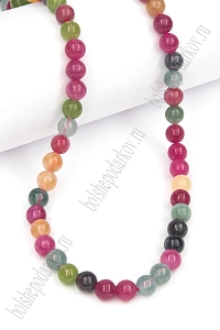 Бусины круглые на нитке 6 мм (SF-7590) турмалин