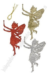 Новогодние украшения с блестками &quot;Фея&quot; 9,5*14 см (3 шт) SF-3510