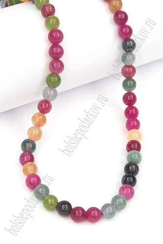 Бусины круглые на нитке 6 мм (SF-7590) турмалин