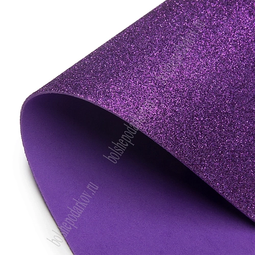 Фоамиран глиттерный 2 мм, 40*60 см Premium (10 листов) SF-3010, темно-фиолетовый №006
