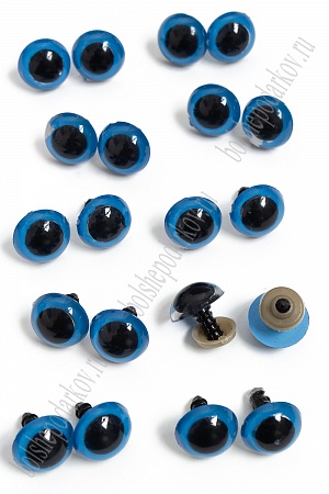 Фурнитура &quot;Глазки для игрушек&quot; 16 мм, с заглушками (20 шт) SF-2141, синий №3