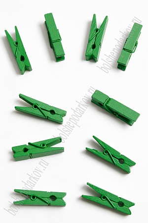 Прищепки деревянные 35 мм (100 шт) SF-2899, зеленый