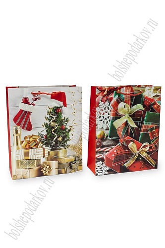 Пакет &amp;quot;Новогодний&amp;quot; 26*32*10 см (12 шт) SF-7569, микс №2