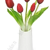 Веточка декоративная 33 см, 31 см &amp;quot;Тюльпан&amp;quot; (5 шт) SF-8137, красный
