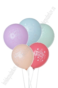 Шарики воздушные 12 дюймов &quot;Happy birthday&quot; (12 шт) SF-7835, №1