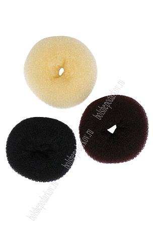 Резинка-бублик для волос 10 см (12 шт) SF-3148, три цвета