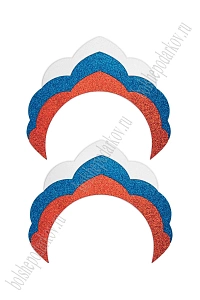 Лазерная вырубка из фетра и фоамирана "Кокошник"  (2 шт) №19, несклеенная