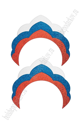 Лазерная вырубка из фетра и фоамирана &amp;quot;Кокошник&amp;quot;  (2 шт) №19, несклеенная