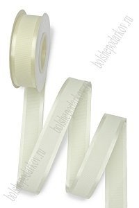 Лента репсовая с атласным краем 2,5 см*20 ярд (SF-7353) кремовый №08