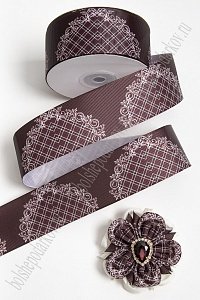 Лента репсовая 4 см*25 ярд с рисунком "Клетка" SF-7224, №4