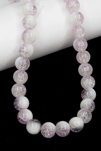 Бусины круглые на леске 10 мм (SF-8079) сахарный кварц имитация фиолетовый