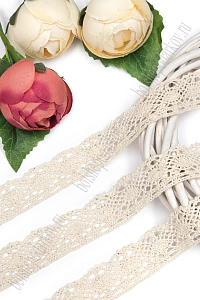 Кружево хлопковое 3 см*10 ярд (SF-882) бежевый