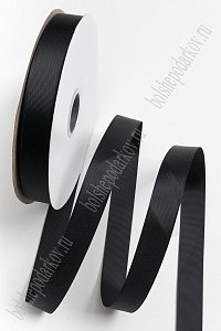 Лента репсовая 2,5 см*100 ярд &quot;1 сорт&quot; (SF-5927) черный №39