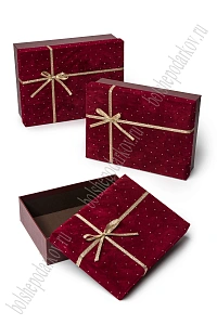 Коробки бархатные прямоугольные 3 в 1, 29*21*9,5 см, (SF-7820), красный №9