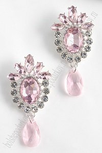 Серединка ювелирная с подвеской (2 шт) SF-5958, серебро/светло-розовый №13