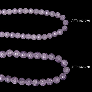 Бусины круглые на леске 8 мм (SF-8081) кварц имитация фиолетовый