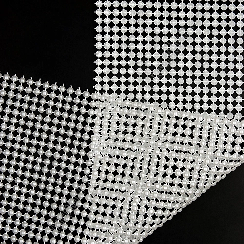 Тесьма-обманка полужемчуг 24 ряда (10 ярд) SF-1411, белый