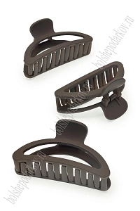 Крабики для волос матовые 9*4,5 см (12 шт) SF-7978, коричневый