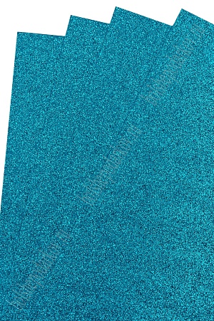 Фоамиран глиттерный 2 мм, 40*60 см Premium (10 листов) SF-3010, голубой №19