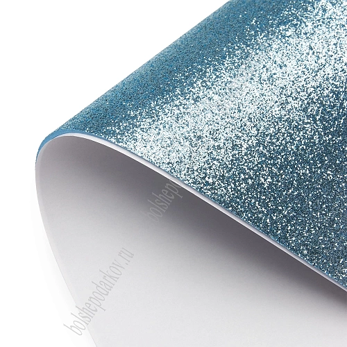Фоамиран глиттерный самоклеющ. А4 (10 листов) SF-1957, голубой №2040