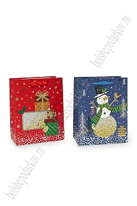 Пакет &quot;Новогодний&quot; 18*23*10 см (12 шт) SF-7567, микс №39