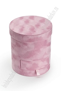Коробка цилиндр, бархатная 17*20 см (SF-7435) розовый