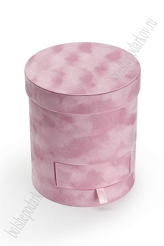 Коробка цилиндр, бархатная 17*20 см (SF-7435) розовый