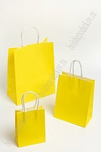 Пакет крафтовый 12*15*6 см (12 шт) SF-7174,  желтый