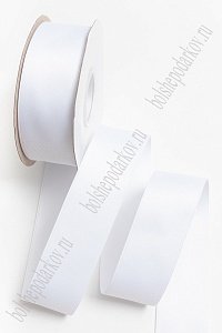 Лента хлопковая 3,8 см*25 ярд (SF-7229) белый №001