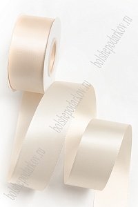 Лента атласная двусторонняя 3,8 см*25 ярд (SF-7277) бежевый №0004