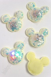 Патч с пайетками &quot;Мультик&quot; 6*5,3 см (5 шт) SF-3165, лимонный УЦЕНКА