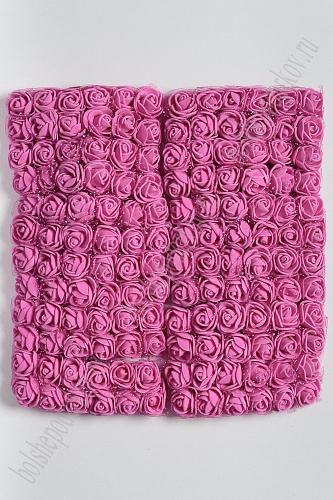 Головки цветков &amp;quot;Розочка&amp;quot; на веточке с сеточкой, 144 шт (SF-043), фукси №19