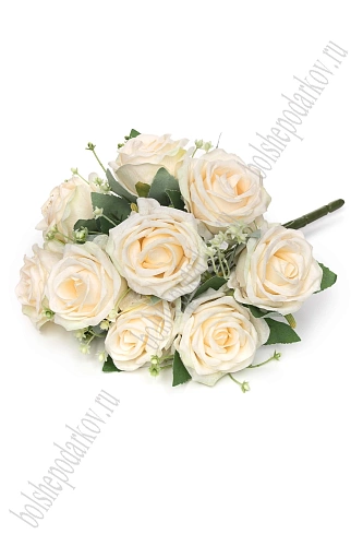 Букет декоративный 31 см &amp;quot;Розы&amp;quot; (SF-8126) светло-персиковый