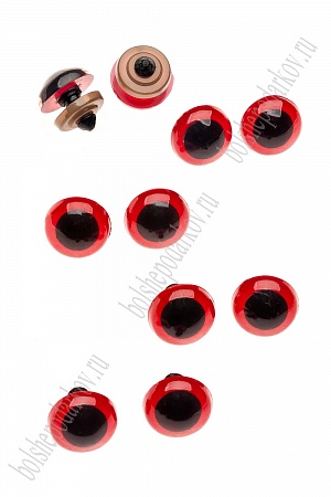Фурнитура &quot;Глазки для игрушек&quot; 18 мм, с заглушками (20 шт) SF-2142, красный