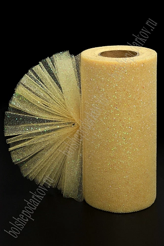 Фатин с блестками 15 см*25 ярд (SF-604) темно-бежевый №8