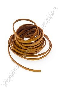 Шнур кожаный плоский 4*2 мм*5 м (SF-2268) коричневый