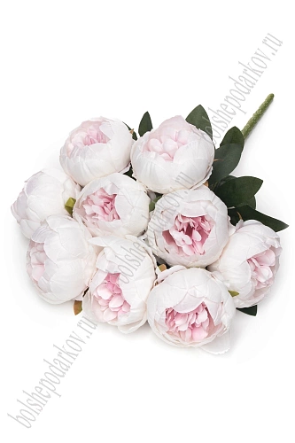 Букет декоративный 42 см &amp;quot;Пионы&amp;quot; (SF-8124) бело-розовый