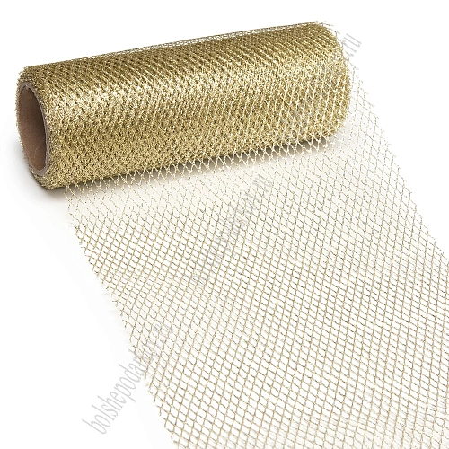 Сетка с люрексом 15 см*5 ярд (SF-2942) золото
